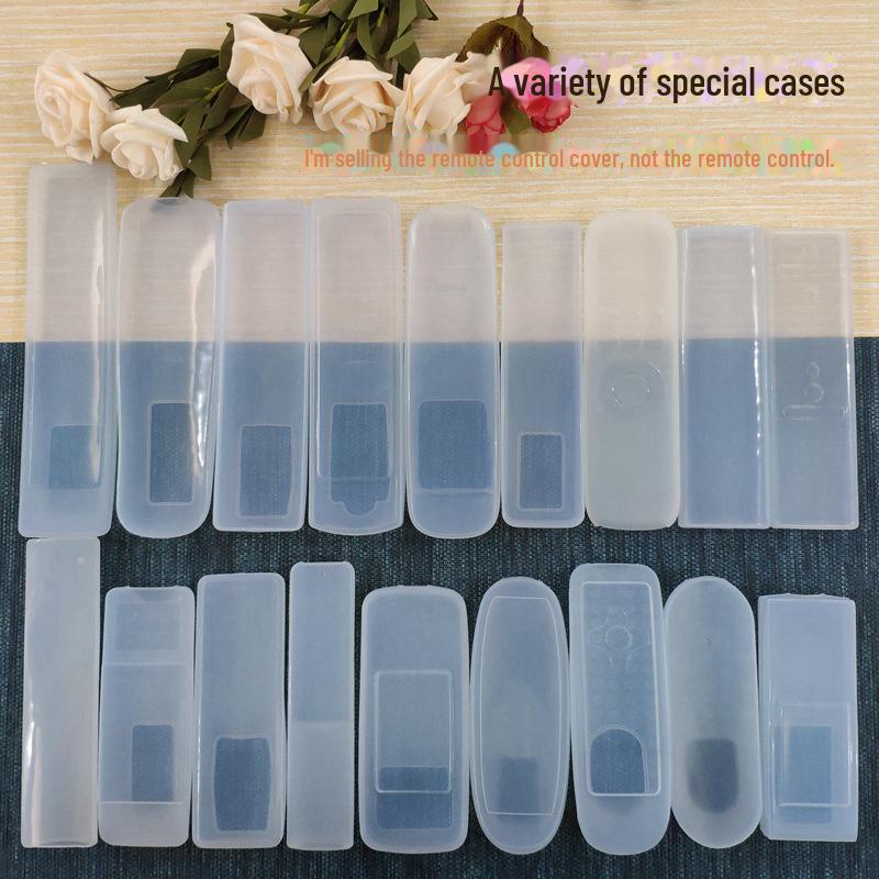 Funda protectora de silicona transparente para control remoto, antipolvo y anticaídas, para aire acondicionado, TV y decodificador