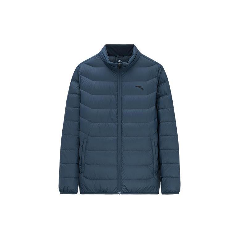 ANTA Variety Training Collection Down Jackets Men s Whale Fin Blue Stand Collar Moderate Down Jacket 152347902-4 M