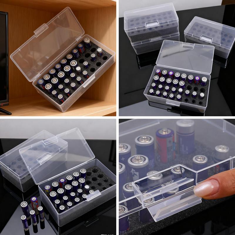 32 Slot AA AAA Battery Storage Organizer Box for No.5/7 Battery Organizer Storage Case Holder Home Drawer Organization Dispenser