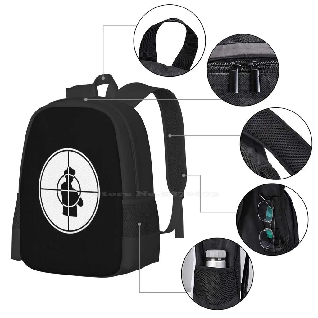 Large Capacity School Backpack Laptop Bags 1990s Hip Hop Pe Chuck D Flavor