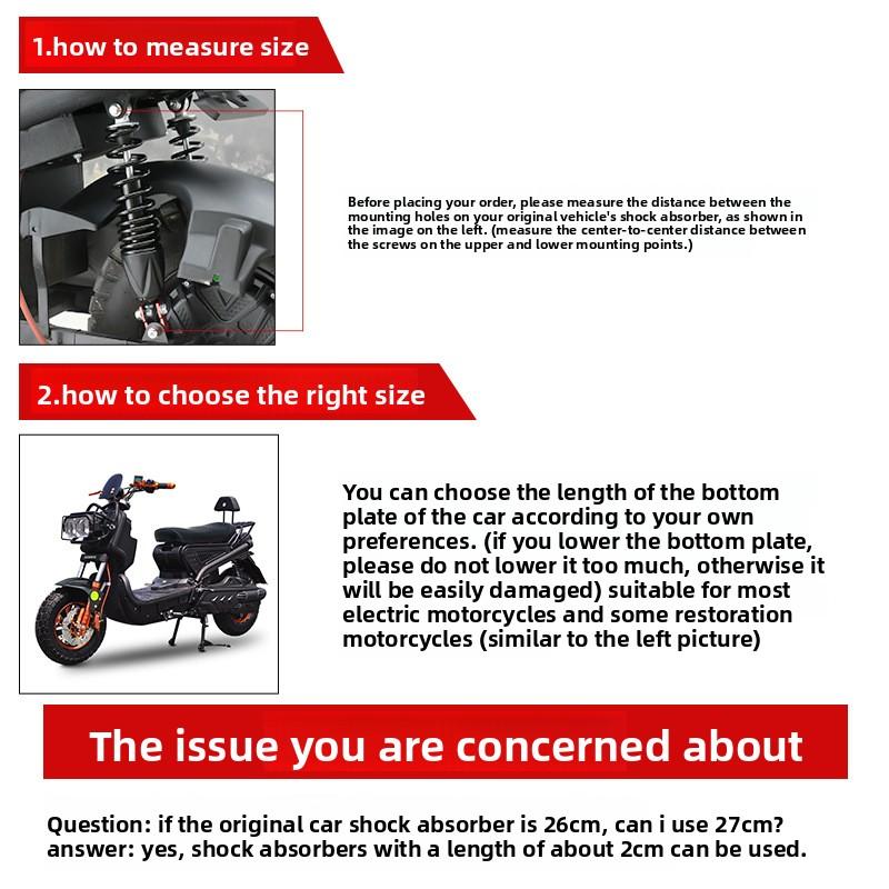 Universal Motorcycle Shock Absorber, Thickened and Reinforced Shock Absorber with Adjustable Hardness and Softness