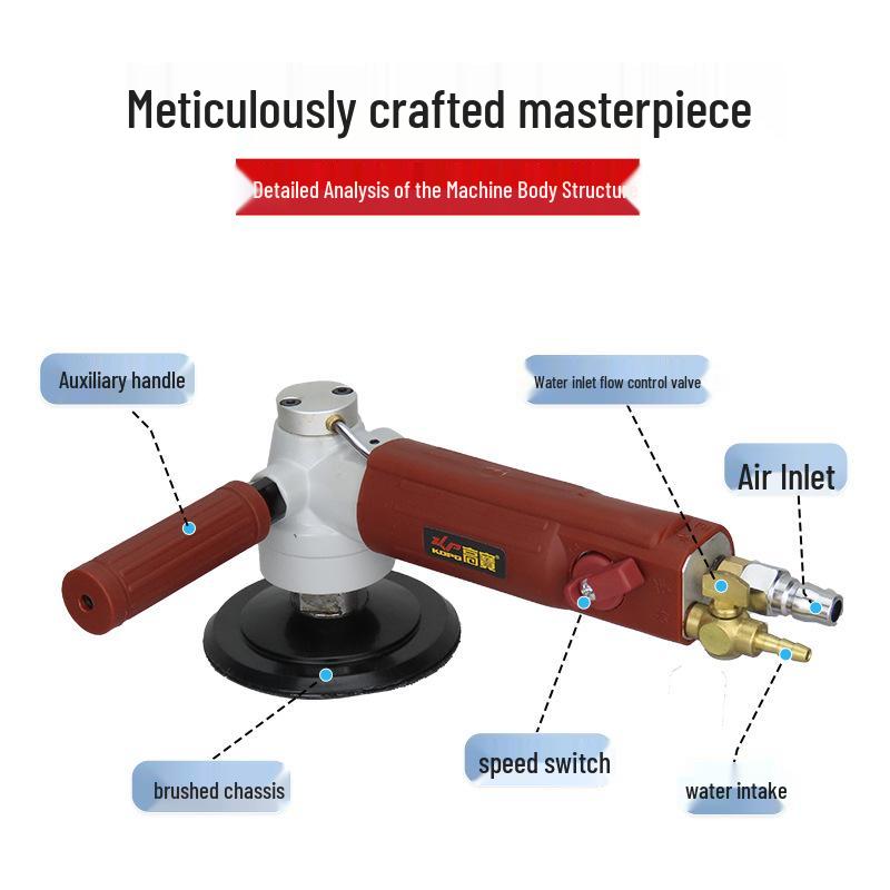 Gaobao Pneumatic Wet Polisher: 3" & 4" Air-Powered Water-Feed Stone Grinder.