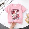 New Mickey Minnie childrens pure cotton shortsleeved boys sports shirt girls casual top with cartoon print summer Tshirt