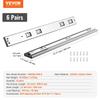 6 Pairs of 558.8mm Drawer Slides Side Mount Rails, Heavy Duty Full Extension Steel Track, Soft-Close Noiseless Guide Glides Cabinet Kitchen Runners