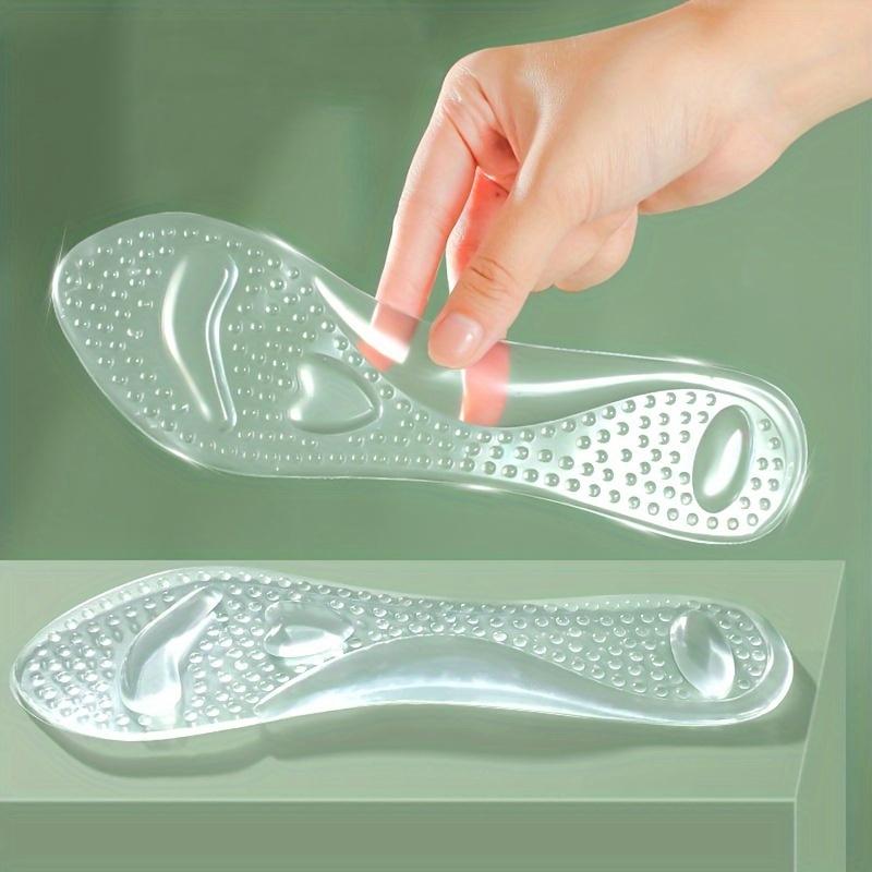 1pair Transparent Silicone Insoles, Soft Comfortable Non-slip Insoles For High Heels And Sandals