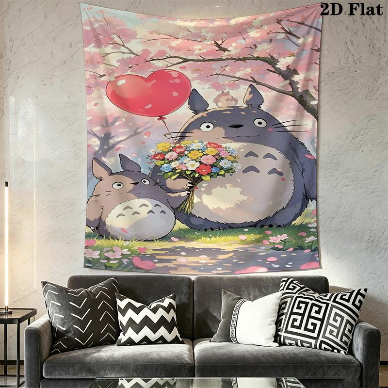 Neighbor Totoro Adventure Forest Tapestry Background Cloth Wallmounted Work Of Art Christmas Gift Atmospheric Background Cloth