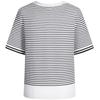Navigare Women's Textured Striped Knit Short Sleeve T-Shirt