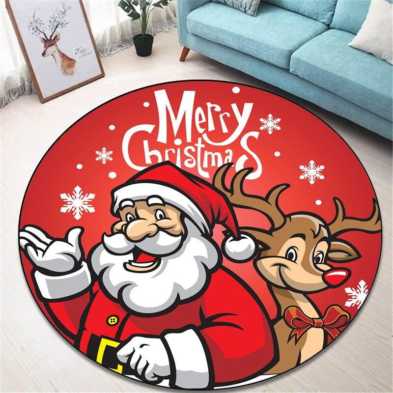 2022 neue Weihnachten Runde Bereich Teppich Boden Matte Wohnzimmer Teppich Polyester Teppich E-sport Stuhl Rund Matte Dropship kind Geschenk