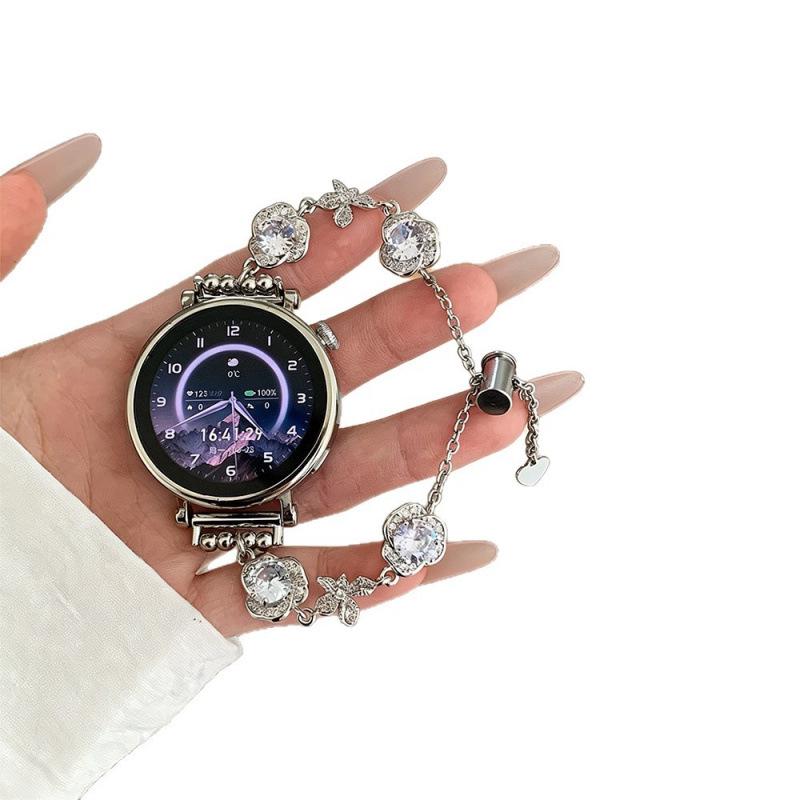 Zirconia Diamond Chain Strap for Apple 11th Gen iWatch, Huawei GT6, Xiaomi 9PRO