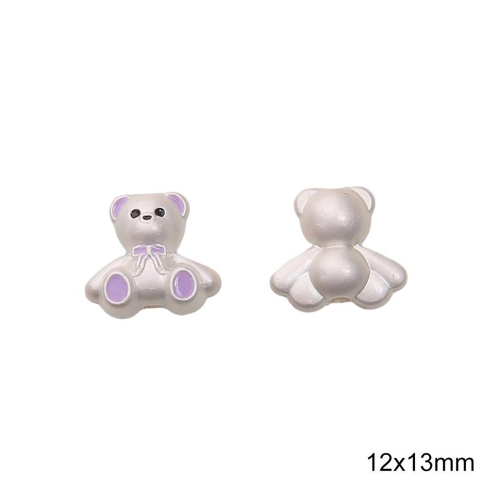 1pc Little Alloy Bear Bead Bunny Beaded Lucky Beads DIY Charm Beads Handmade Jewelry Accessories