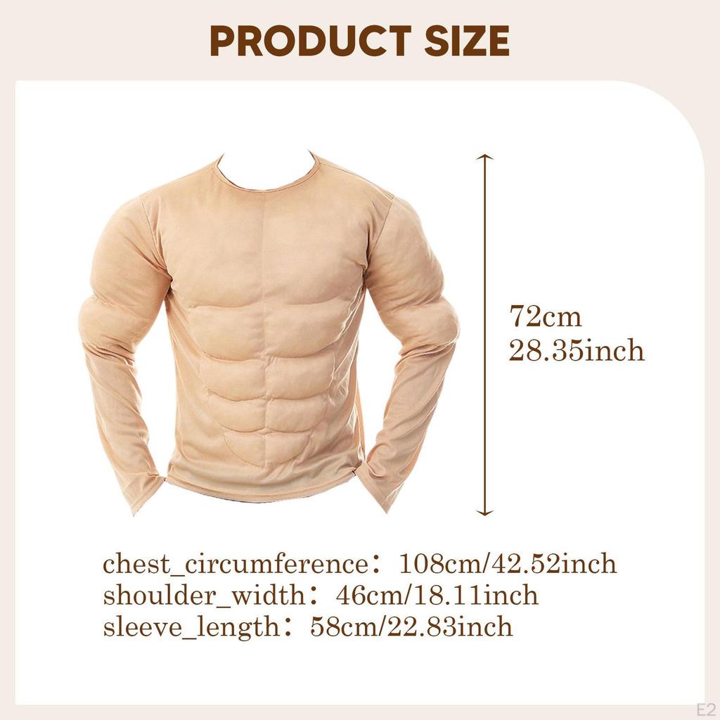 Men Muscle Shirt Costume Chest 3D Adults Bodybuilder Cloth for Roles Play
