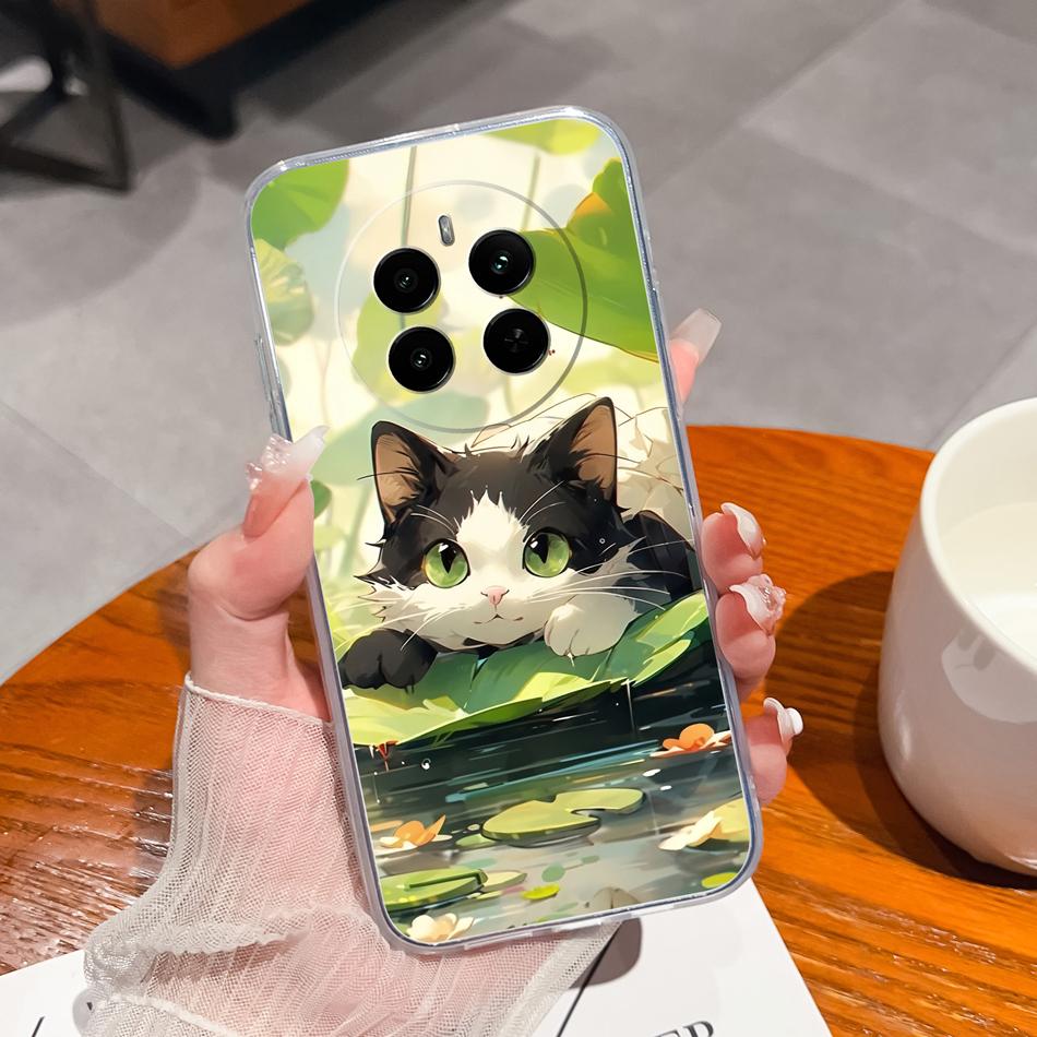 For Oppo Realme 12 Pro Plus Case For Realme12 4G 5G Phone Cover Cute Anime Transparent Soft Slim Protective Bumper Funda Coque