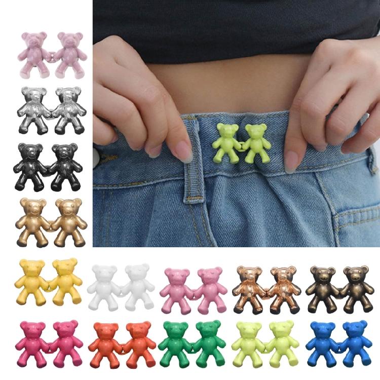 Colorful Bear No Sew Waist Button Jeans Buttons Cute Bear Jeans Buttons Pins
