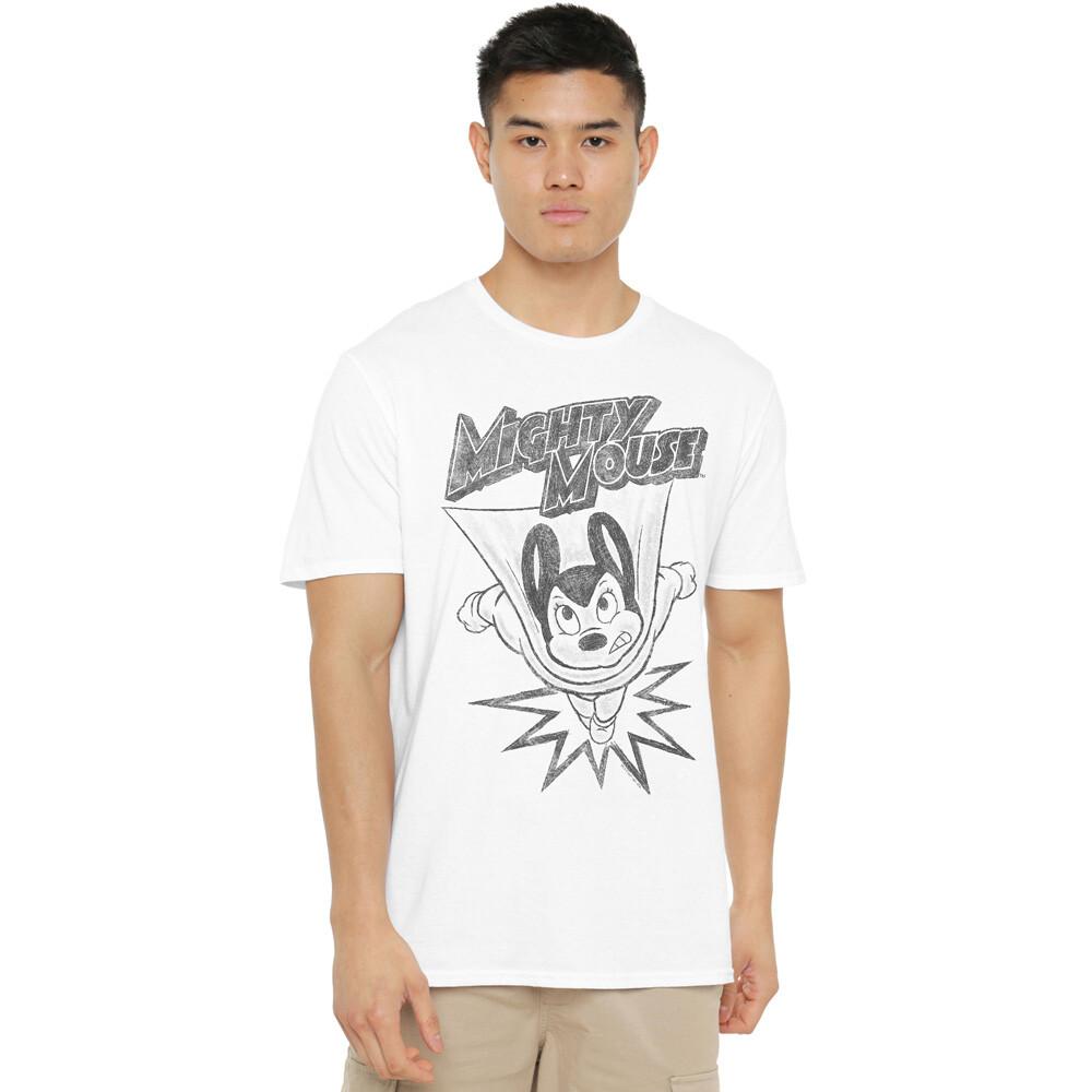 Mighty Mouse Bursting Out T-Shirt S-2XL, White Unisex T-Shirt XXXXL