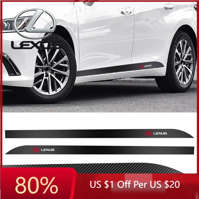 2026 Hot Interior Stickers 2pcs/set Car Door Side Skirt Sill Stripe Carbon Decals Accessories For Lexus ES300 RX330 RX300 GS300