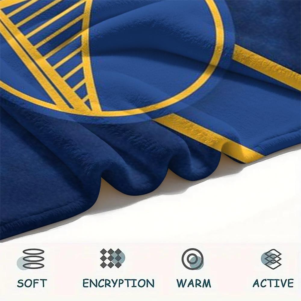 1Pc Golden State Warriors Print Flannel Blanket, High quality Comfortable for All Seasons, Home Decor, Warmth and Comfort, Perfect for Christmas GiftS