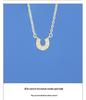 S925 Sterling Silver U-shaped Horseshoe Necklace, Light Luxury Simple 18K Gold Clavicle Chain, Delicate Full Diamond Design for Women