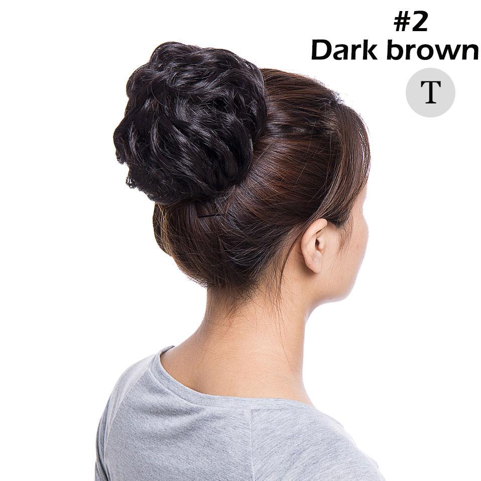 S-noilite Synthetic Elastic Band With Hair Curly Chignon Hair Women Drawstring Ponytail Hairpieces Black Brown Blonde Hairpiece