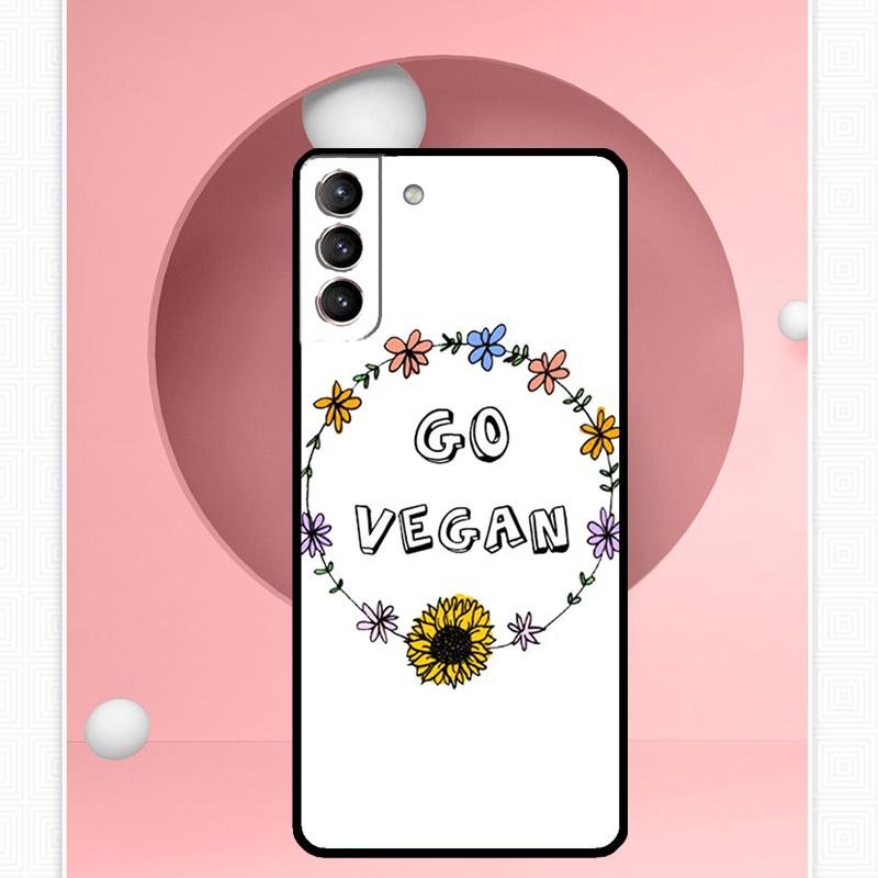 Go Vegan Case For Samsung Galaxy S24 Ultra S22 Plus S20 S21 FE S8 S9 S10 Note 10 20 S23 Ultra Cover