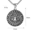 Viking Tree of Life Rune Pendant Necklace Stainless Steel Men's Personalized Jewelry