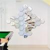 Flexible Reflective Hexagon Mirror Sheets Self Adhesive Mirror Tiles Non Glass Mirror Stickers for Home Decoration