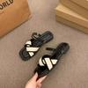 French fairy flat-soled sandals female summer outer wear temperament with skirt 2025 new popular versatile two wear sandals