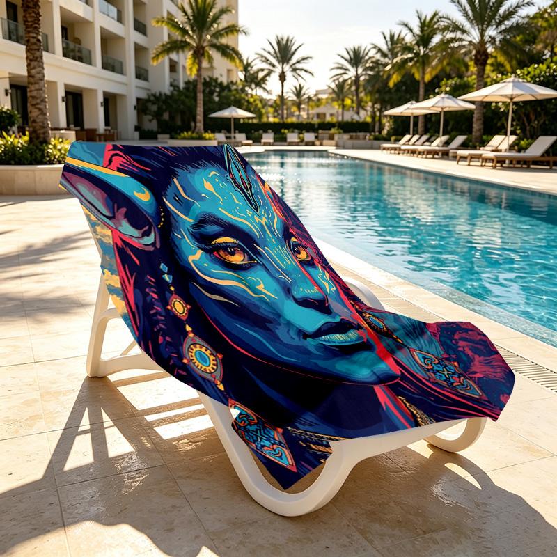 Avatar Print Beach Towel Design, Soft, Lightweight. for Home Bathroom, Spa, Pool, Yoga, Surfing, Camping, Gift for Family, Friend