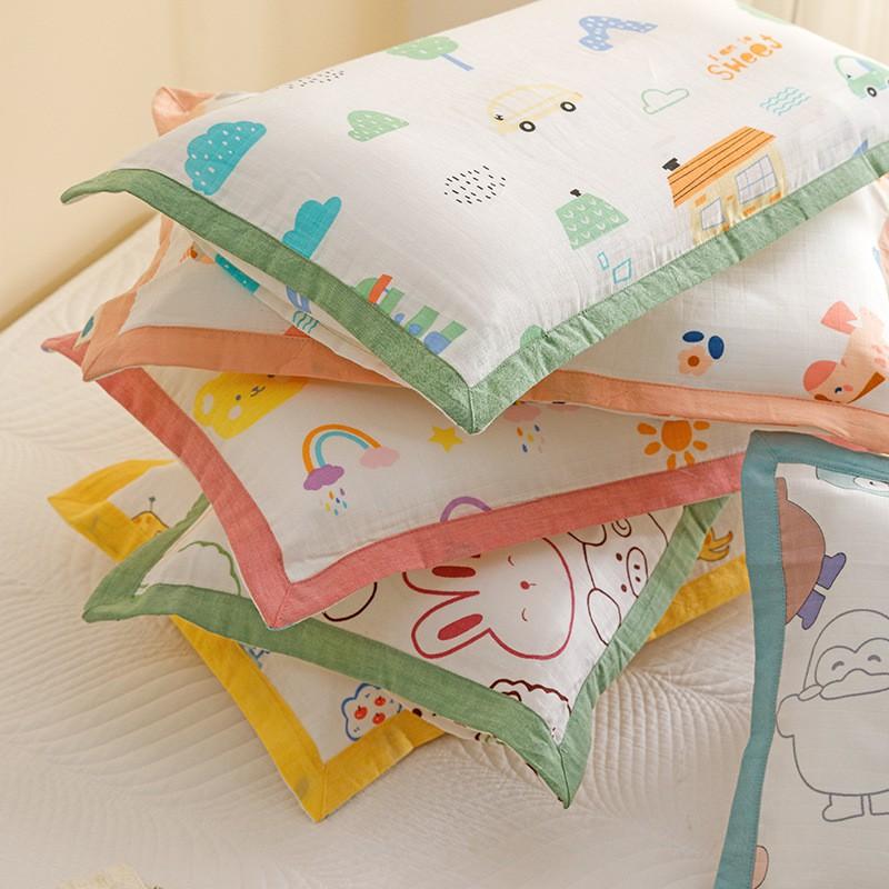 Soft Cotton Muslin Pillowcase Kids Toddlers Baby 30x50cm 35x55cm 40x60cm A-Grade Hypoallergenic Single Pillow Cover