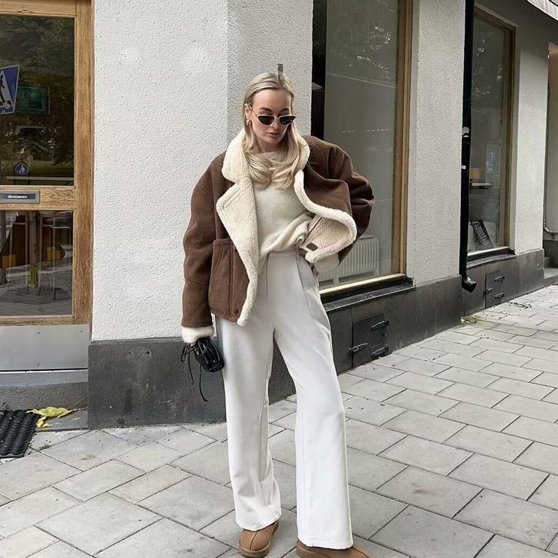 Women Coat Autumn and Winter New Women's Fashion Loose and Warm Retro Lamb Wool Coat