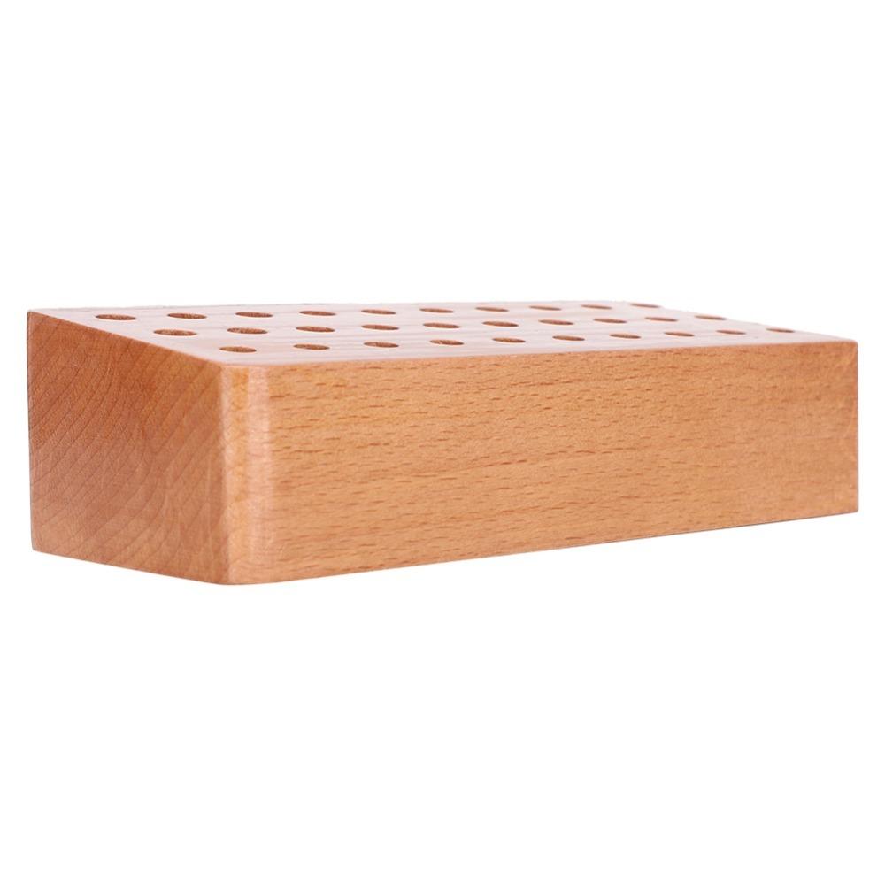 Compact Size Screwdriver Holder Rack 30 Holes Tool Storage Organizer Wood Tools Stand Watch Repair