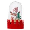 Christmas Glass Ball Decorative Miniature Nutcracker Snowman Globe LED Glowing Wooden Ornament Kids Xmas Snow Globe Gifts
