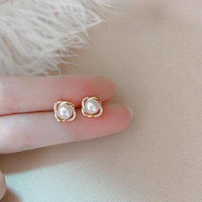 Eleganti Orecchini Francesi Retrò con Perle d'Acqua Dolce per Donna in Argento Sterling S925.