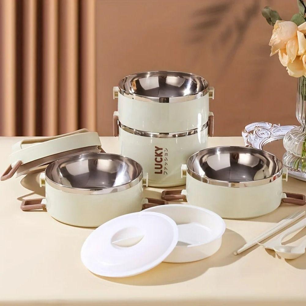 Large Capacity Multi-Layer Lunch Box Stainless Steel Instant Noodle Bowl Kitchen Supplies