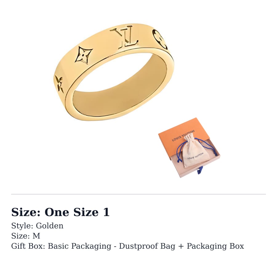 LOUIS VUITTON Lv Mosaic Thin Ring
