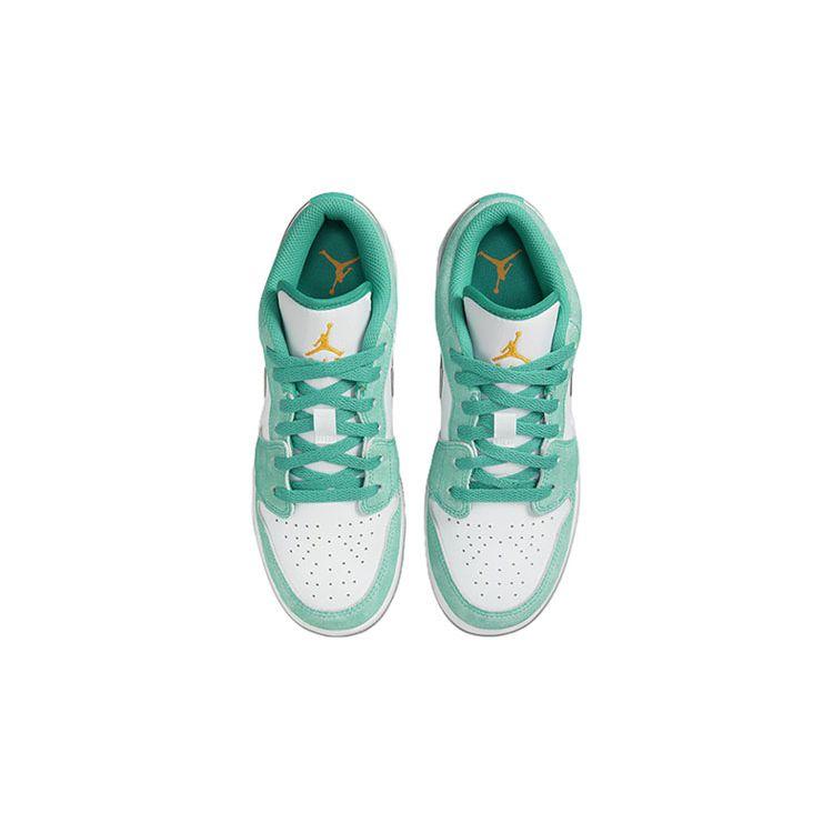 Air Jordan 1 Low SE GS New Emerald Kids Sneakers White Light-Steel-Grey Taxi DO8244-301