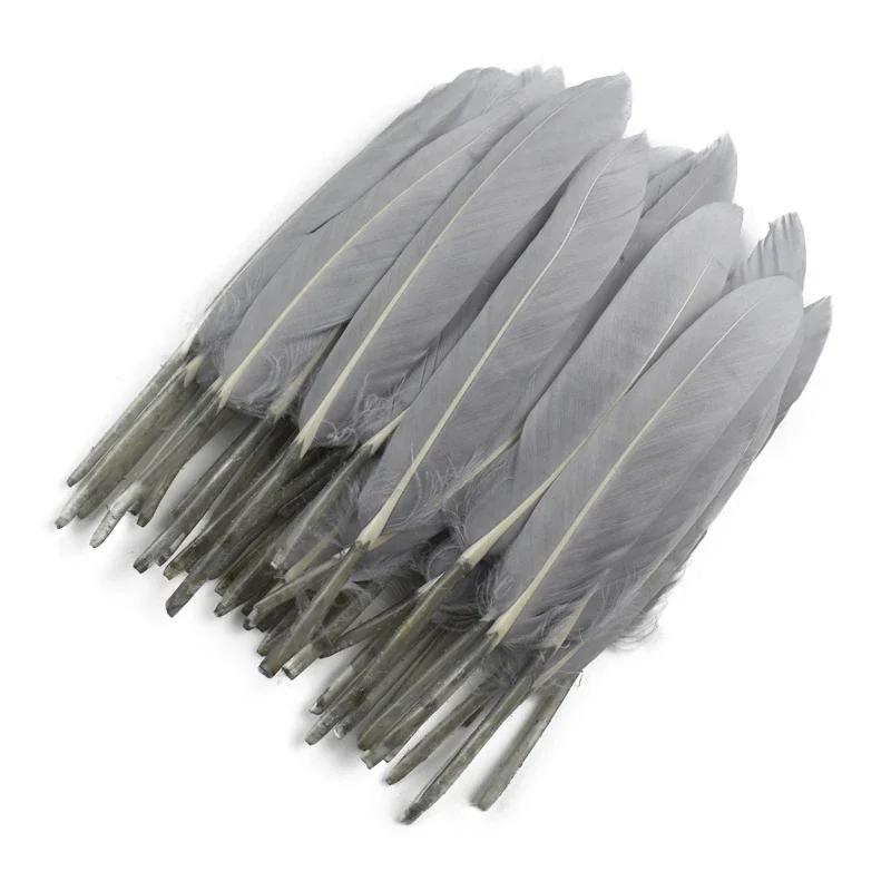 

Утиные перья для поделок Аксессуары для рукоделия Серьги Гусиные перья Декор Изготовление украшений Украшение Ловец снов 20 Pcs светло-серый