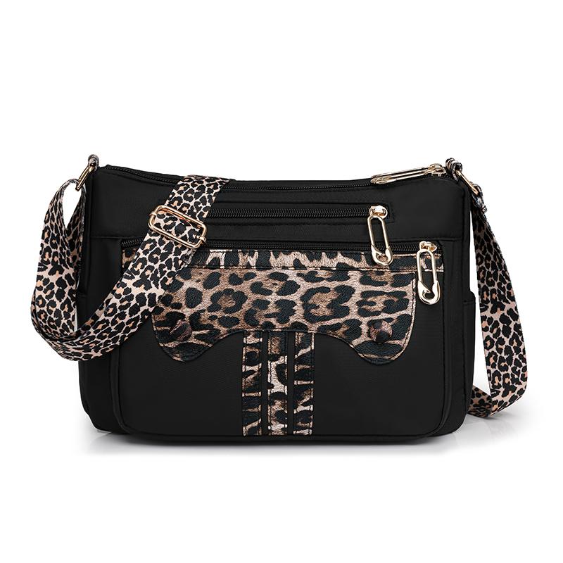 Nylon Women's Shoulder Bag Leopard Print Crossbody Bag