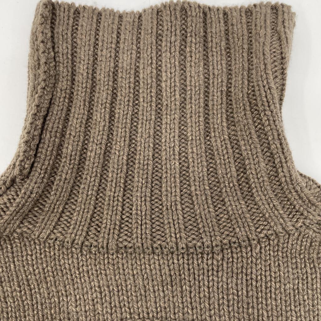 SLOANE 25AW Sl3w-063 Brown 3G Gillon Lamb X Cashmere Drop Shoulder Knit Pullover Tops 38 BrownUsed