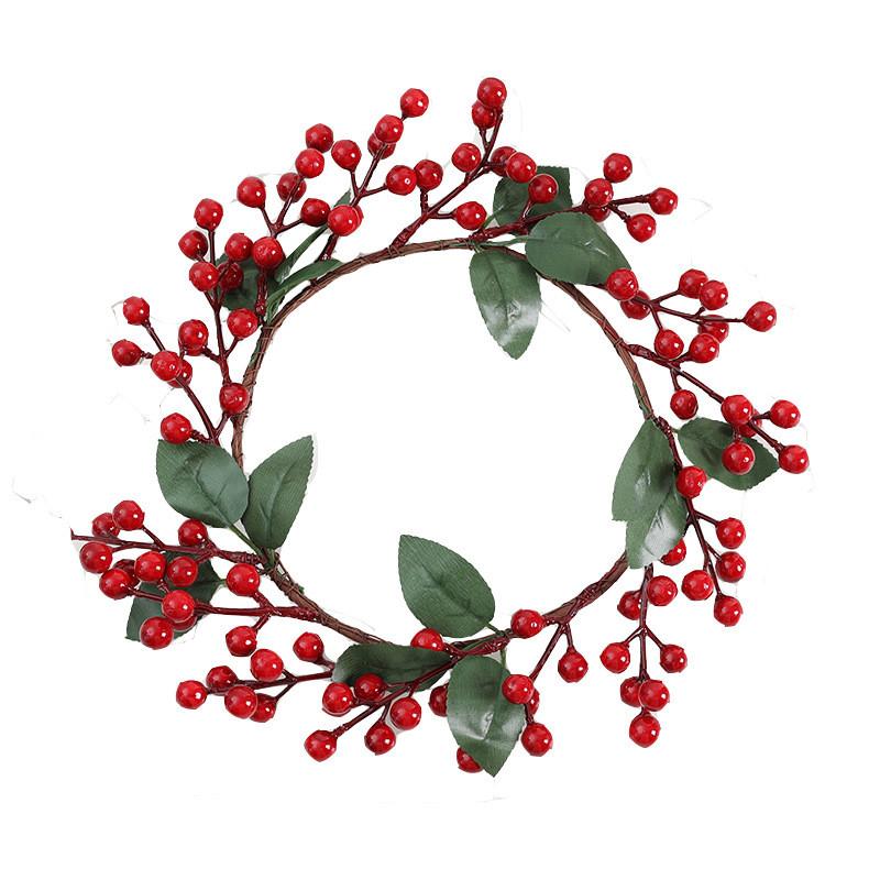 Plastic And Berries Pine Needles Wreath Decor For Festive Home And Store Display