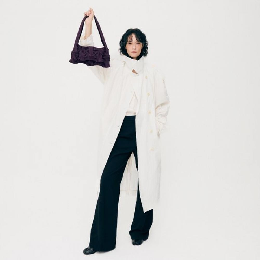 Pleatsmama Bow Flap Bag Deep Purple