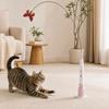 Brinquedo Varinha Borboleta Elétrica para Gatos, Vara de Provocar Gatos com Ventosa, Brinquedo Automático Interativo de Vara para Provocar Gatinhos para Exercício e Brincadeira de Gatos