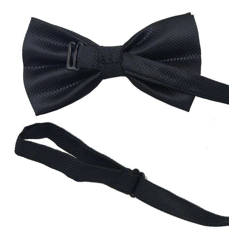 Pajarita de Doble Capa Negra Lisa para Hombre - Cuadrícula Cubo Británica, 27 Colores Disponibles para Eventos Formales y Bodas.