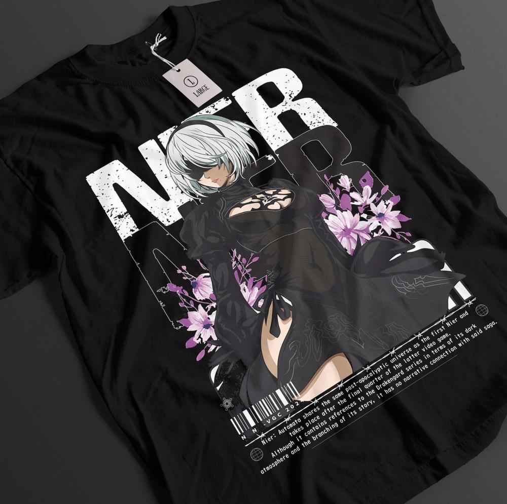 

Nier Automata Shirt YoRHa 2B Tshirt 9S T-Shirt A2 Top Eve Nines Adam Anime Tee 3XL