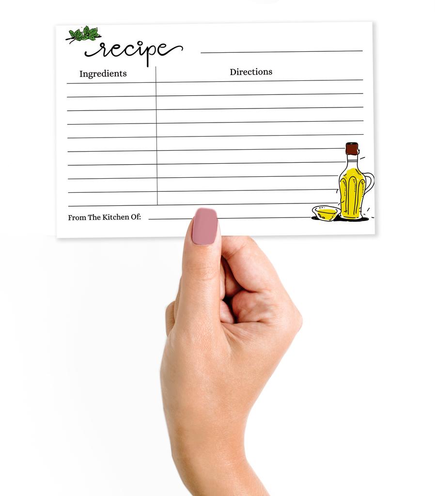 Inkdotpot Recipe Card 6x4 inch Single-Sided Recipe Design Cards Kitchen Recipe Cards Wedding-Bridal Shower-Baby Shower- Pack of