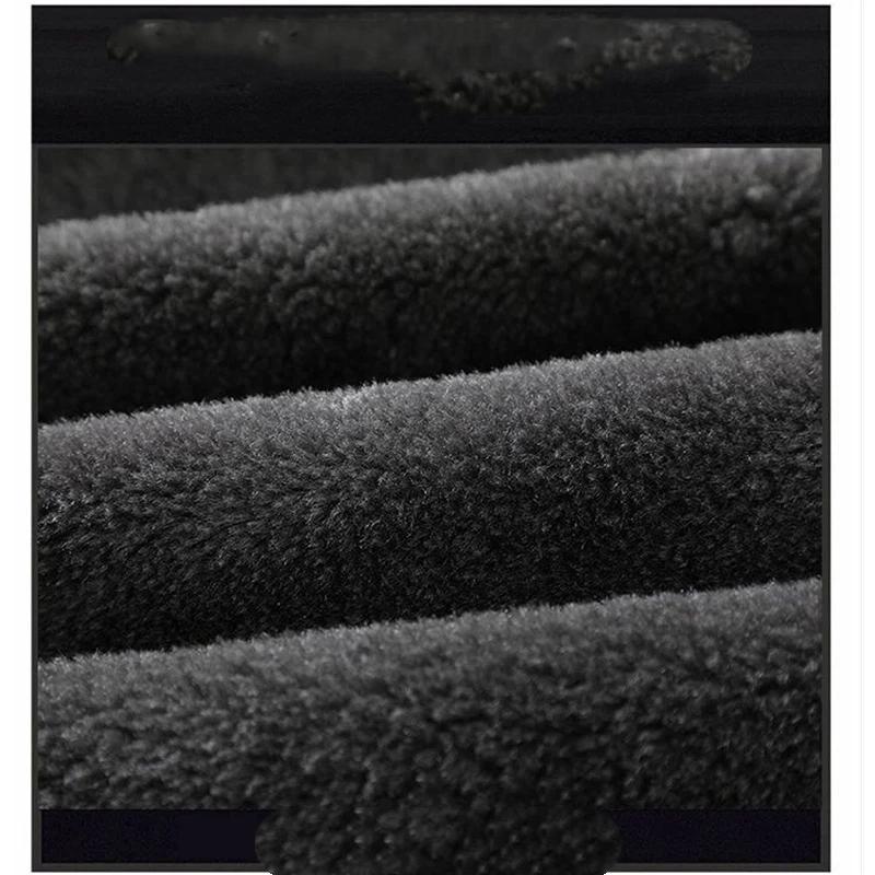 Herren Herbst und Winter mit dicker Samtisolierung und warmer Lederjacke