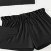 2024 Girls' Solid Color Bandeau Swimsuit Set - 3-Piece Sporty Separates