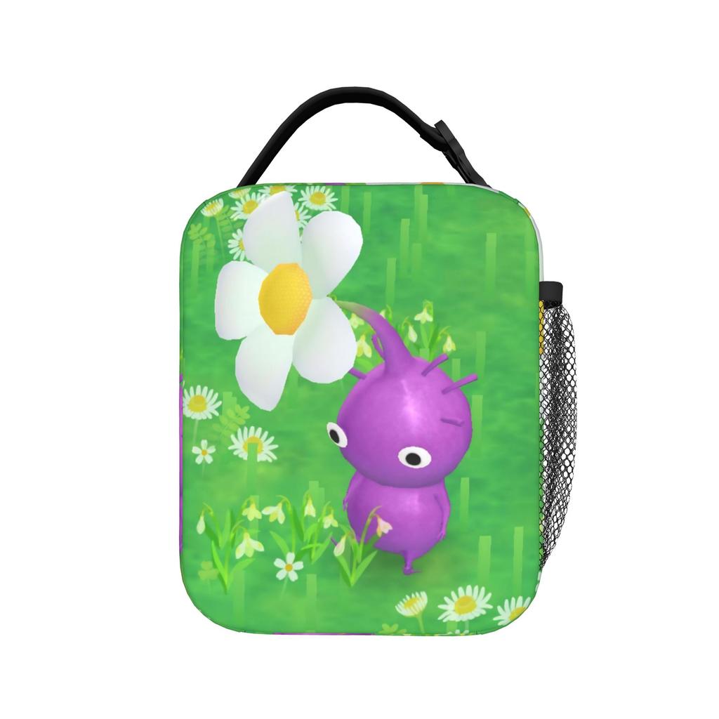 Kawaii Pikmin Cartoon Print Lunch Bag Kawaii Lunch Box For Child Portable Insulated Cooler Bag Oxford Thermal Tote Handbags