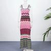 Elegant Knitting Dress Women Slim Sleeveless Square Collar Sling Long Dresses New Female Vacation Fashion Robes