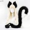 2 Stück/Set Plüsch-Katzenohren-Schwanz-Set Realistisches Lolita-Stirnband Katzen-Schwanz Cosplay-Requisiten Handgefertigte Simulations-Tierohren