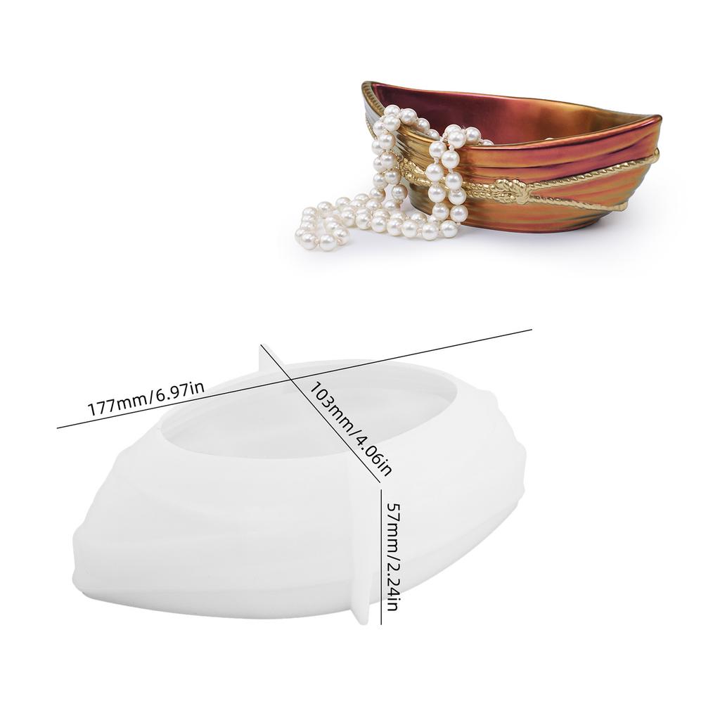 Boat Storage Box Silicone Mold Crafting Rope Holders Moulds Canoes Storage Bowls Moulds Suitable for Home Decors Enthusiasts